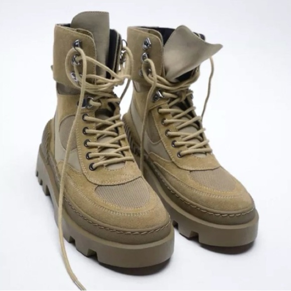 ZARA, Lace up combat boots